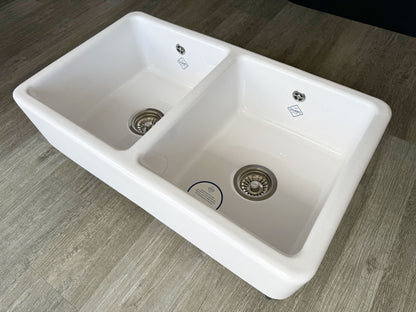 Shaws Double Bowl 800 Fireclay Sink