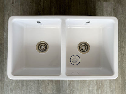 Shaws Double Bowl 800 Fireclay Sink
