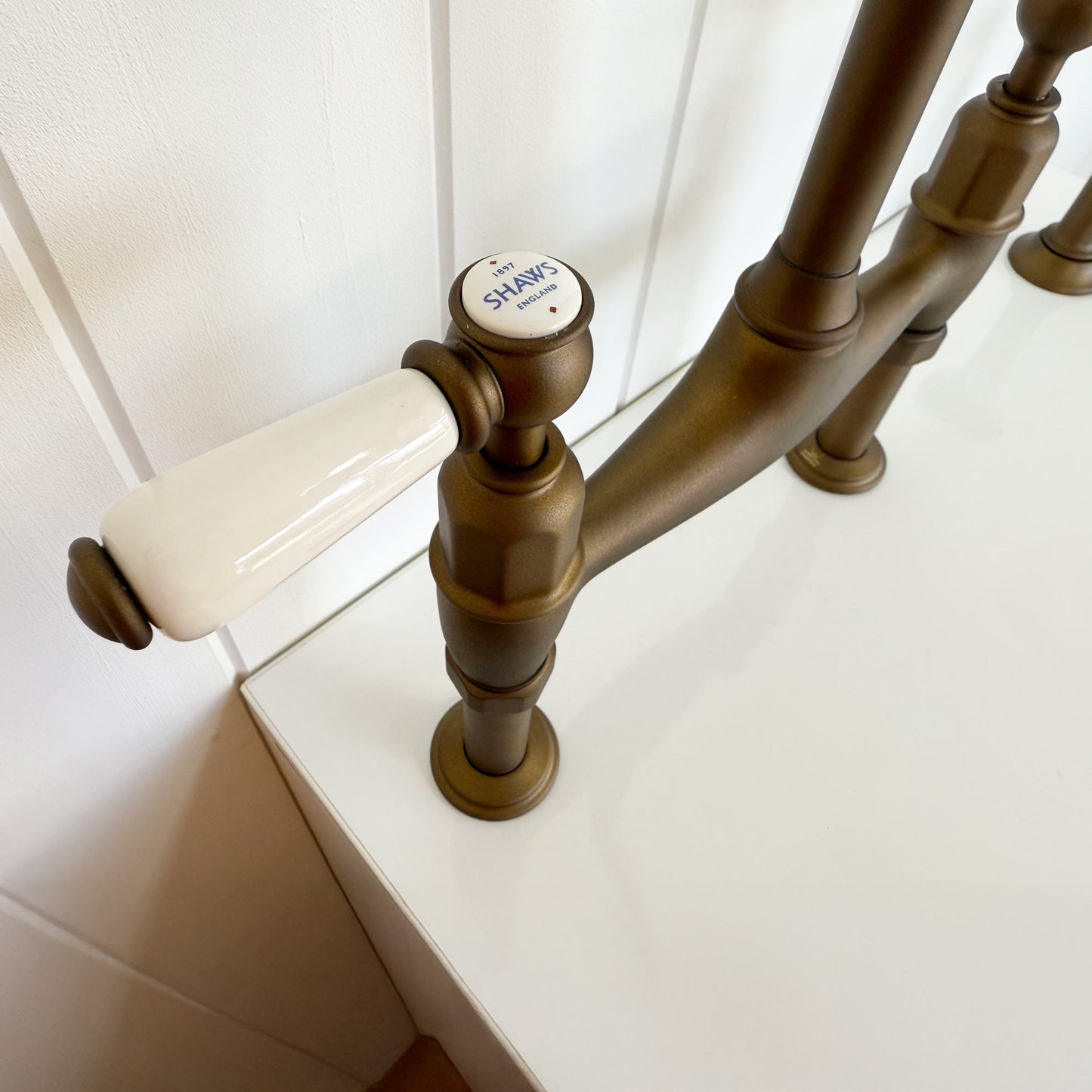 Shaws by Perrin & Rowe Pendleton Mixer with Spray Rinse in English Bronze