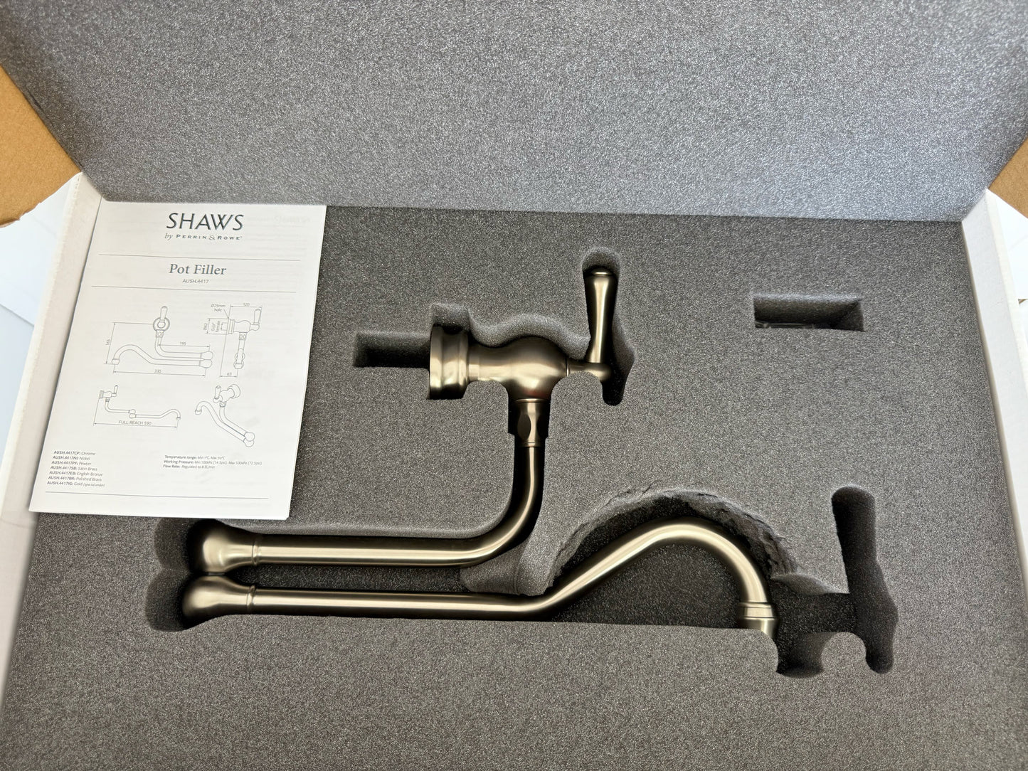Shaws by Perrin & Rowe Pot Filler in Pewter