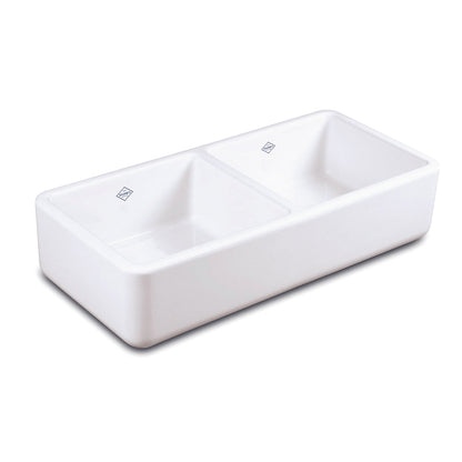 Shaws Double Bowl 800 Fireclay Sink - No Overflow