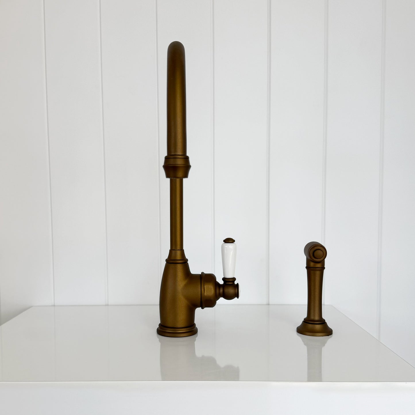 Shaws by Perrin & Rowe Yarrow Mixer with Spray Rinse in English Bronze