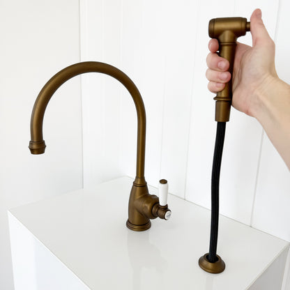 Shaws by Perrin & Rowe Yarrow Mixer with Spray Rinse in English Bronze
